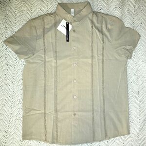Mens Tan Casual Button Down Shirt XL NEW